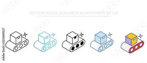 Conveyor icon design with white background stock illustration