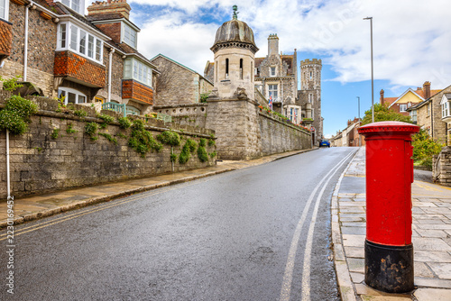 Swanage street view. Dorset, England
