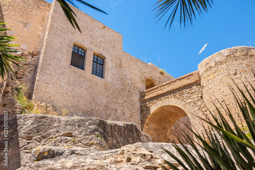 Inner walls of Santa Barbara Castle. Alicante, Spain