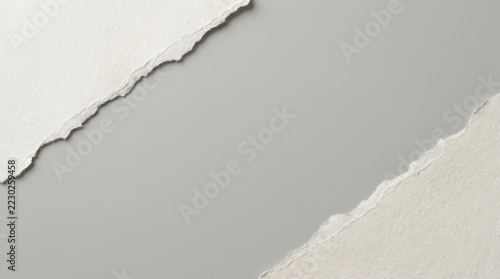 Gray background torn paper sheet