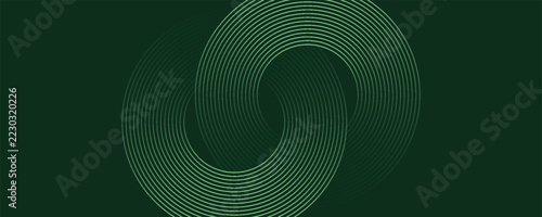Dark green abstract background with diagonal rounded lines. Geometric stripe line art design. Simple geometric pattern. Modern graphic element. Suit for banner