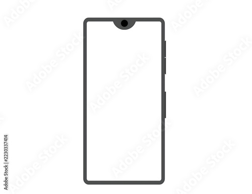 Fotografie ​Blank mobile phone display template isolated on white background for mobile app