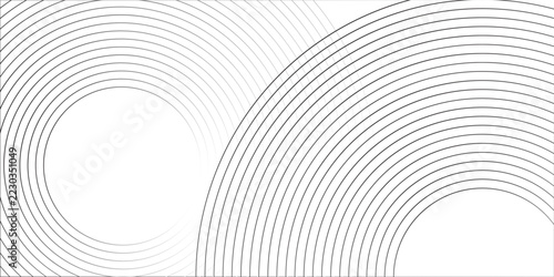 White geometric abstract background overlap layer on bright space with lines effect decoration. Modern graphic design element circles style concept for banner,