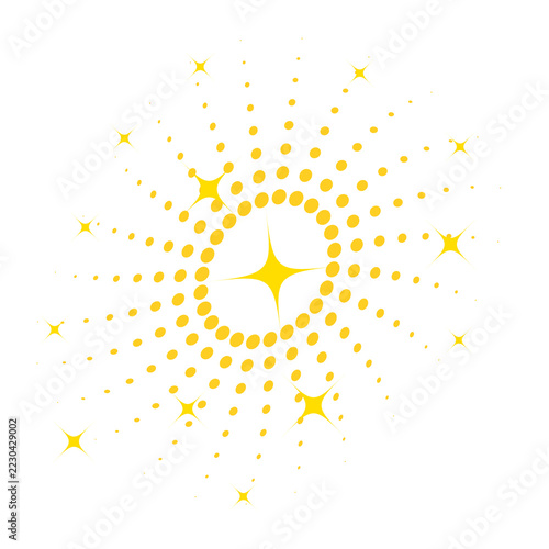 Background with Radiating Radial Lines and Stars
