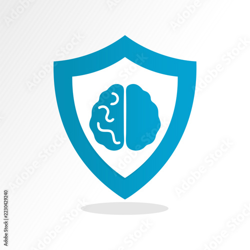 Brain shield icon, a concept for maintaining health