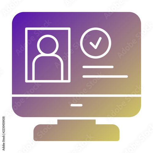 Digital Avatar icon illustration. This is a vector single icon with a solid gradient style. It is suitable for various purposes, including website design, mobile app design, and logo design.