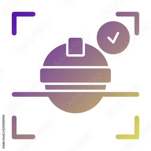 Facial Recognition icon illustration. This is a vector single icon with a solid gradient style. It is suitable for various purposes, including website design, mobile app design, and logo design.