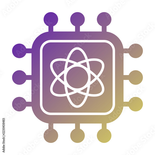 Quantum Chip icon illustration. This is a vector single icon with a solid gradient style. It is suitable for various purposes, including website design, mobile app design, and logo design.