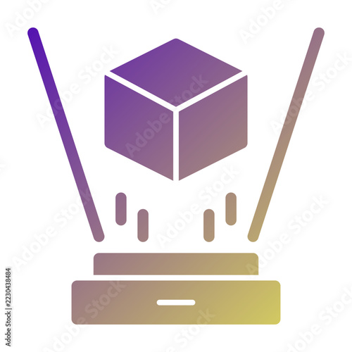 Holographic Display icon illustration. This is a vector single icon with a solid gradient style. It is suitable for various purposes, including website design, mobile app design, and logo design.