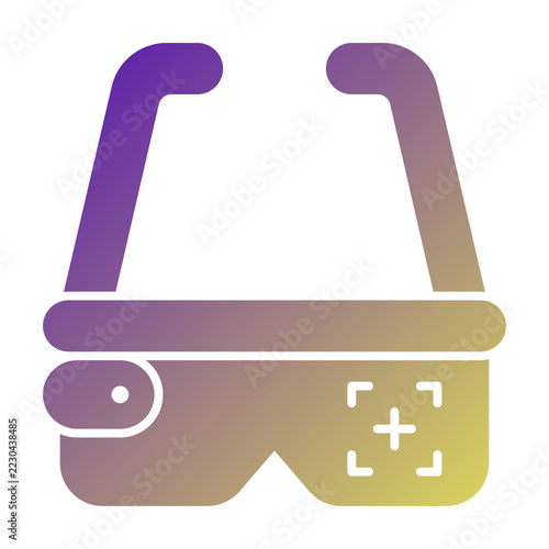 Smart Glasses icon illustration. This is a vector single icon with a solid gradient style. It is suitable for various purposes, including website design, mobile app design, and logo design.