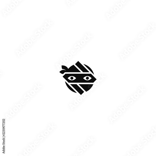Ninja head N letter logo design.