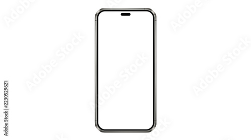 Fotografie Modern smartphone mockup with blank white screen isolated on background