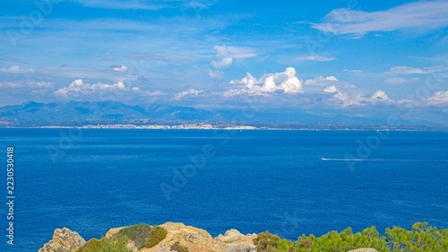 Mediterranean sea and distant Corsica from Santa Teresa Gallura
