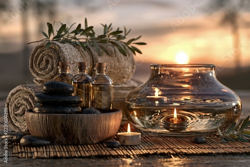 Zen Spa Setup with Essential Oils