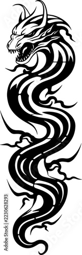 Bold Viper Tattoo Design on White Background