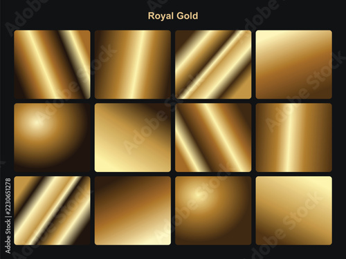 Royal Gold Gradient Color Swatches Collection for Luxury Design