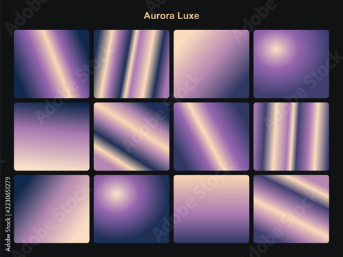 Aurora Luxe Purple and Gold Gradient Swatches Collection
