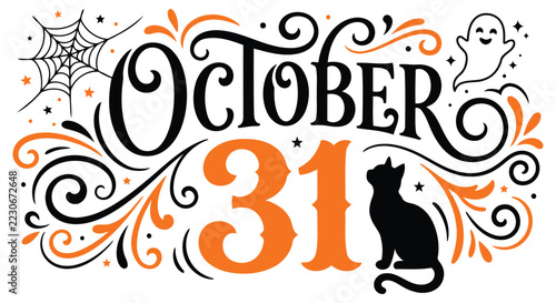 Celebrating the spooky season a delightful halloween illustration with ghosts cats and festive october vibes