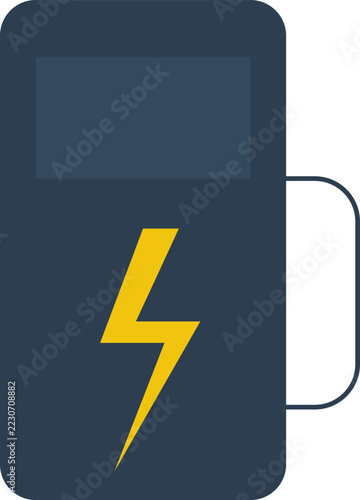 Minimalist Professional Electric Vehicle Charging Station Icon Representing Clean Renewable Green Technology Infrastructure Modern Environments