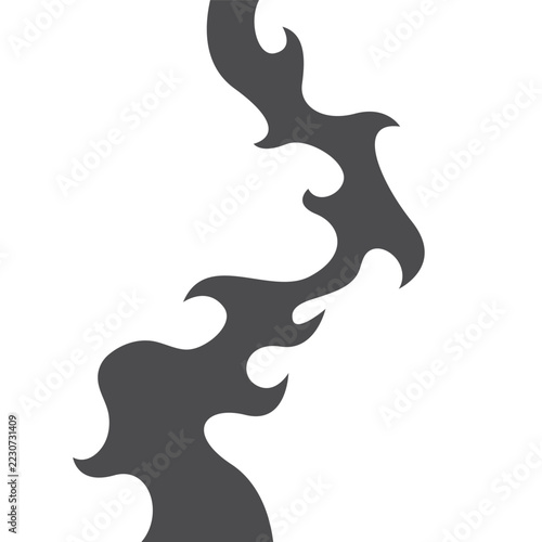 Minimalist Abstract Flame Shape Illustration