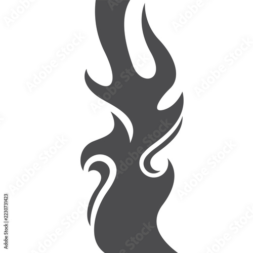Minimalist Abstract Flame Shape Illustration