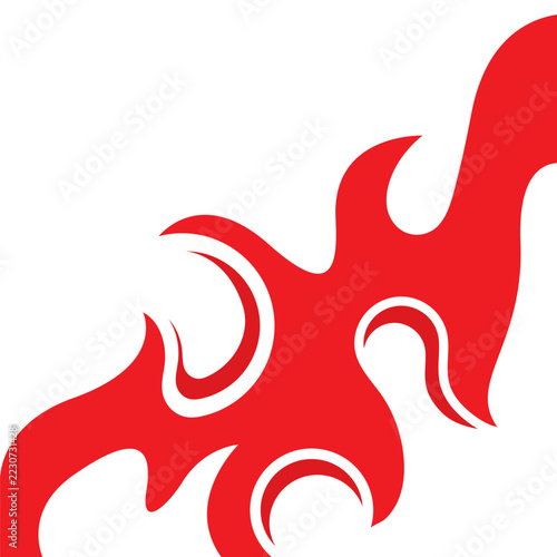 Minimalist Abstract Flame Shape Illustration