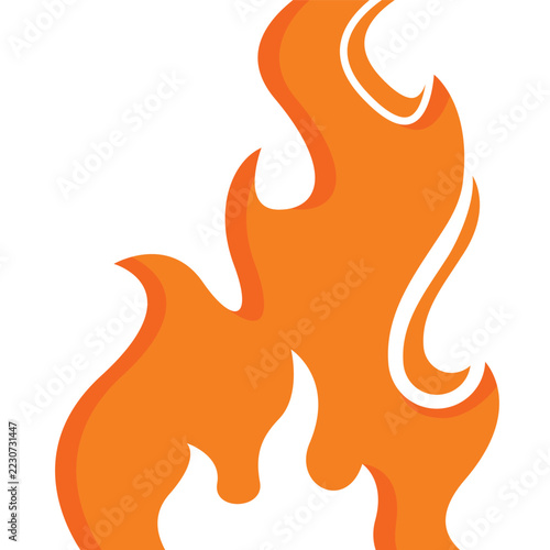 Minimalist Abstract Flame Shape Illustration