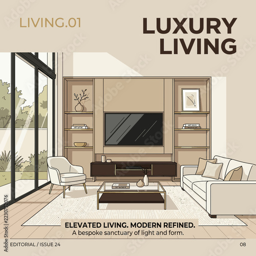 Modern Luxury Living Room Interior Design, Minimalist Style