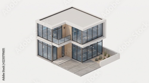 3D Isometric Modern House Project