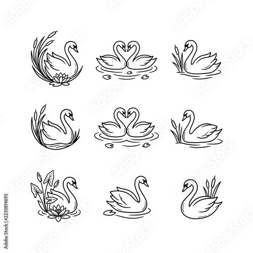 Swan logo line art