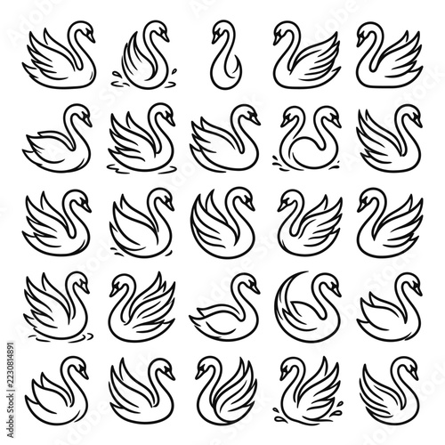 Swan logo line art