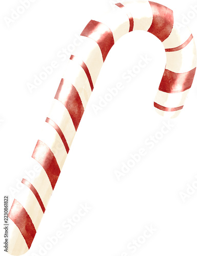 Red White Candy Cane Christmas Sweet Illustration