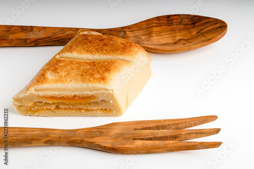 Pan de Cadiz Typical sweet from Andalusia, Spain. Baked dessert of marzipan for christmas.