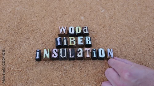 Wood FIBER INSULATION in Letterpress Blocks on a Textured Board