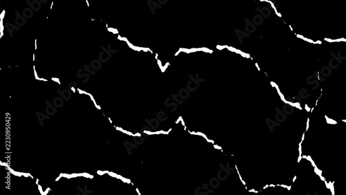 Abstract White Lightning Cracks on a Black Background