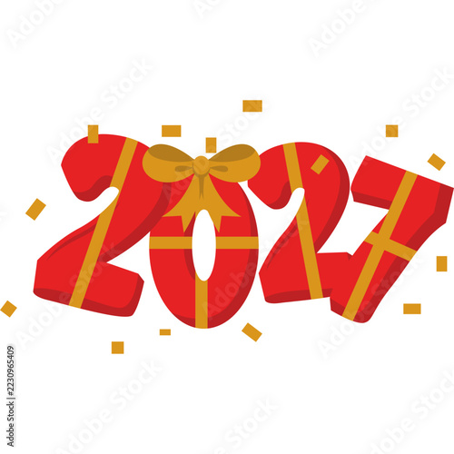Colorful 2027 Year Illustration