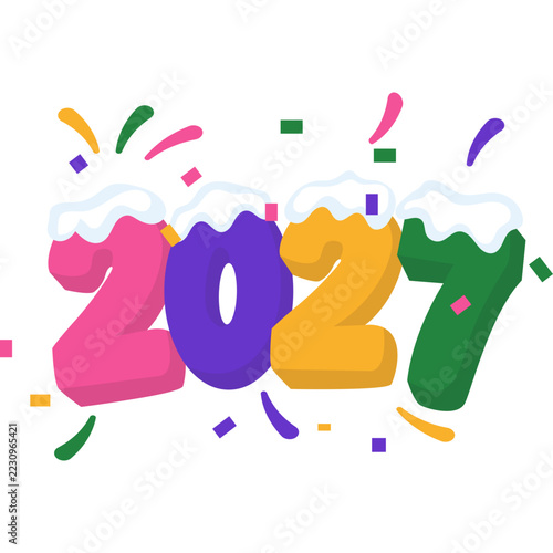 Colorful 2027 Year Illustration