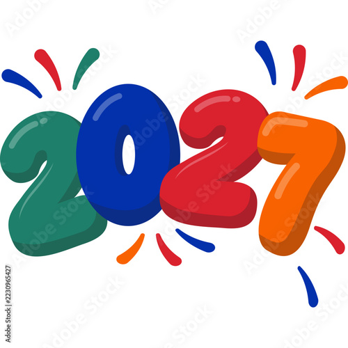 Colorful 2027 Year Illustration