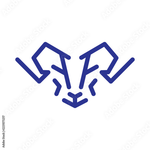 Creative Abstract Goat Horns Monoline Logo