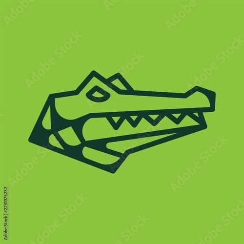 Modern Minimalist Crocodile Head Animal Logo