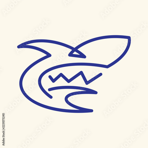 Modern Minimalist  Shark Animal Logo