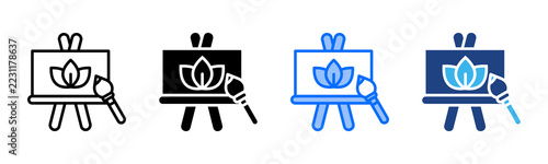 Art Therapy icon set multiple style collection