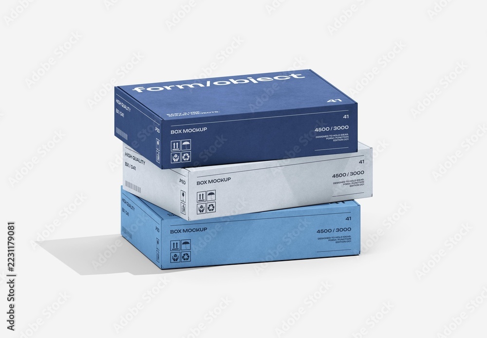 Stacked Boxes Format Neat Stack Flat Boxes Mockup For Branding And Packaging Design Stock ...