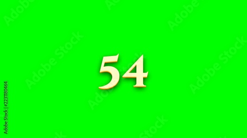 1 to 100 Counter Animation - Golden Royalty Baroque Emboss on Green Screen Chroma Key 1080p