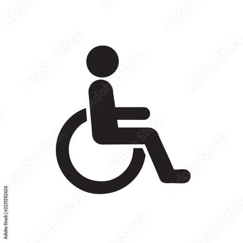 Minimalist black wheelchair accessibility icon