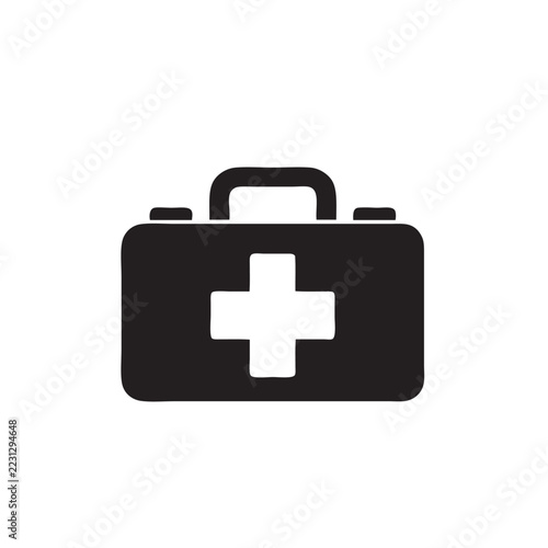 Minimal Black First Aid Kit Icon
