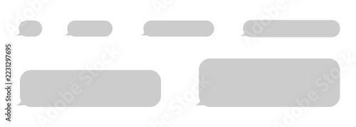 Minimal chat bubble vector templates for messaging user interface design and digital communication text layout elements