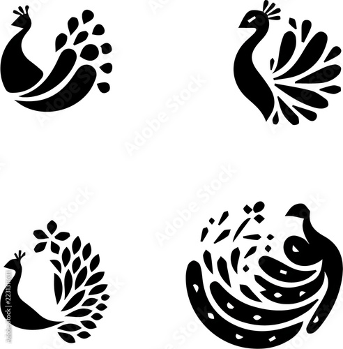 set of vector birds