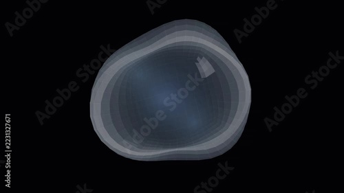 A glowing translucent orb pulsates with soft inner layers creating a mysterious ethereal depth that suggests complex biological cellular structures evolving within a vast dark infinite space