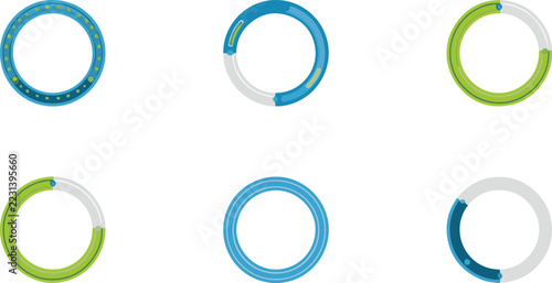Abstract circular progress indicators and infographic elements collection
